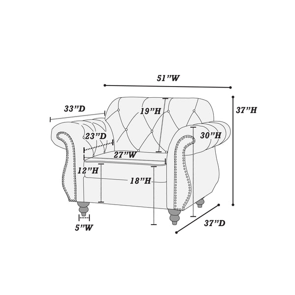 English Elm Black Velvet 3Pc Sofa Set - Luxurious Upholstered Furniture With Crystal Tufting & Nailhead Trim B011S01701