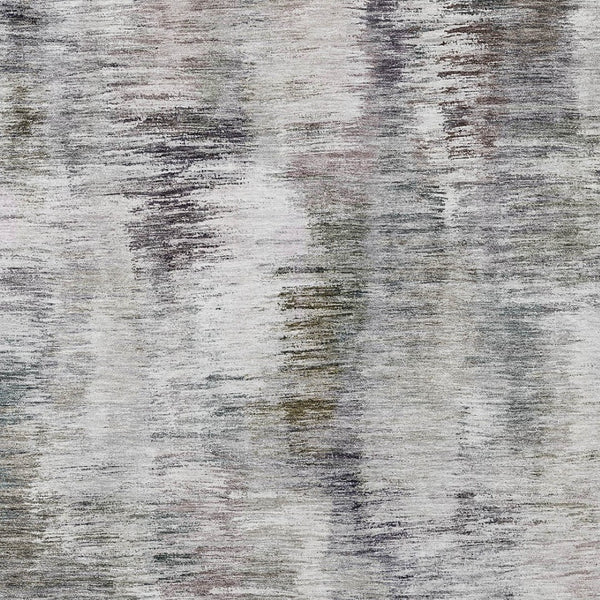 Homeroots 3' Inviting Green Gray And Purple Abstract Washable Indoor Outdoor Area Rug For Versatile Spaces 5' X 8' Polyester 587861