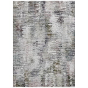 Homeroots 3' Inviting Green Gray And Purple Abstract Washable Indoor Outdoor Area Rug For Versatile Spaces 10' X 14' Polyester 587865