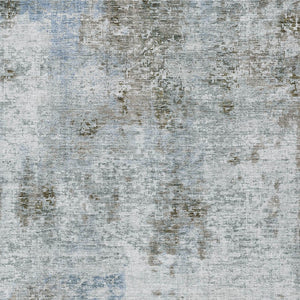 Homeroots 3' Denim Blue & Sky Blue Abstract Washable Area Rug For Indoor & Outdoor Spaces - Durable & Stylish 3' X 5' Polyester 587872