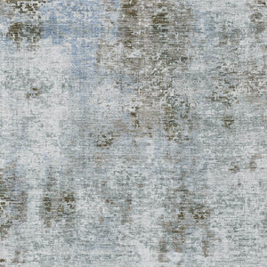 Homeroots 3' Denim Blue & Sky Blue Abstract Washable Area Rug For Indoor & Outdoor Spaces - Durable & Stylish 5' X 8' Polyester 587873