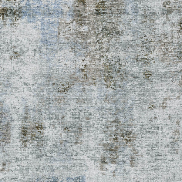 Homeroots 3' Denim Blue & Sky Blue Abstract Washable Area Rug For Indoor & Outdoor Spaces - Durable & Stylish 9' X 12' Polyester 587876