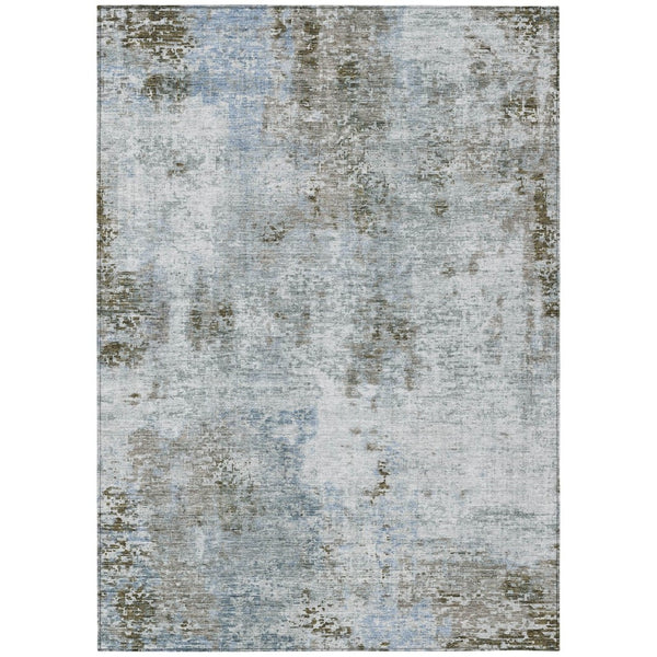 HomeRoots 5' Abstract Washable Indoor Outdoor Area Rug in Brown, Taupe & Gray - Stylish & Durable Design 10' X 14' 587877