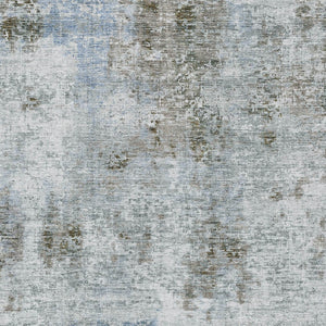 Homeroots 3' Denim Blue & Sky Blue Abstract Washable Area Rug For Indoor & Outdoor Spaces - Durable & Stylish 10' X 14' Polyester 587877