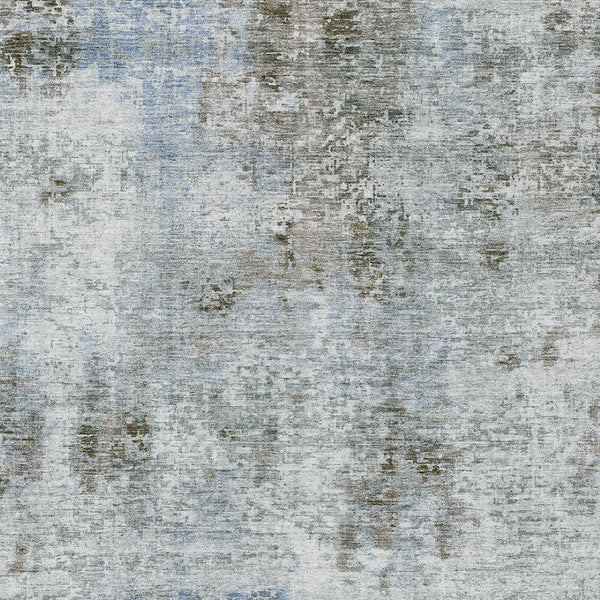 Homeroots 3' Denim Blue & Sky Blue Abstract Washable Area Rug For Indoor & Outdoor Spaces - Durable & Stylish 10' X 14' Polyester 587877