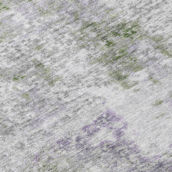 Homeroots 3' Denim Blue & Sky Blue Abstract Washable Area Rug For Indoor & Outdoor Spaces - Durable & Stylish 8' Round Polyester 587880