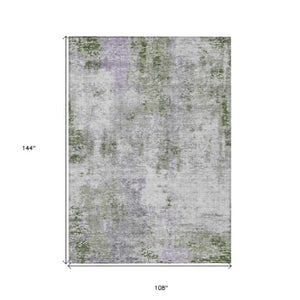 Homeroots 3' Denim Blue & Sky Blue Abstract Washable Area Rug For Indoor & Outdoor Spaces - Durable & Stylish 9' X 12' Polyester 587882