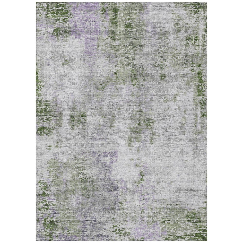 HomeRoots 9' Olive Green and Gray Abstract Area Rug – Modern Design for Indoor and Outdoor Spaces, Washable 9' X 12' 587882