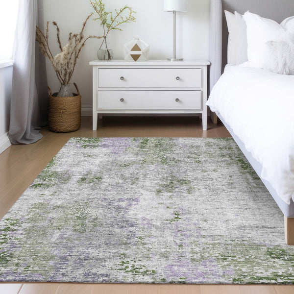 Homeroots 3' Denim Blue & Sky Blue Abstract Washable Area Rug For Indoor & Outdoor Spaces - Durable & Stylish 9' X 12' Polyester 587882