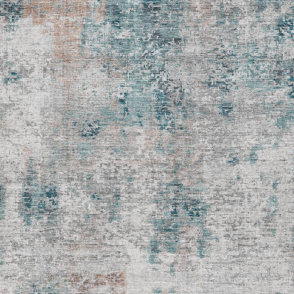 Homeroots 3' Denim Blue & Sky Blue Abstract Washable Area Rug For Indoor & Outdoor Spaces - Durable & Stylish 9' X 12' Polyester 587888