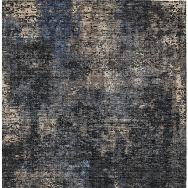 Homeroots 3' Charcoal Gray And Silver Abstract Washable Area Rug - Perfect For Indoor And Outdoor Spaces! 3' X 5' Polyester 587890