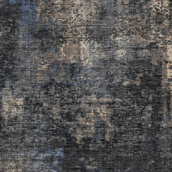 Homeroots 3' Charcoal Gray And Silver Abstract Washable Area Rug - Perfect For Indoor And Outdoor Spaces! 3' X 5' Polyester 587890