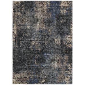 Homeroots 3' Charcoal Gray And Silver Abstract Washable Area Rug - Perfect For Indoor And Outdoor Spaces! 8' X 10' Polyester 587893