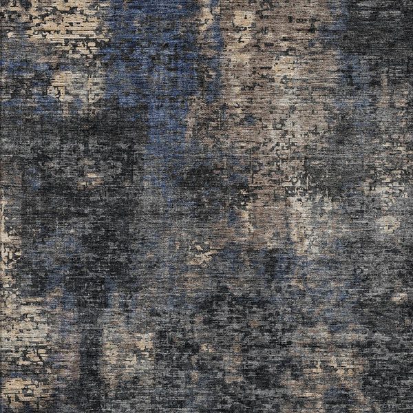 Homeroots 3' Charcoal Gray And Silver Abstract Washable Area Rug - Perfect For Indoor And Outdoor Spaces! 8' X 10' Polyester 587893