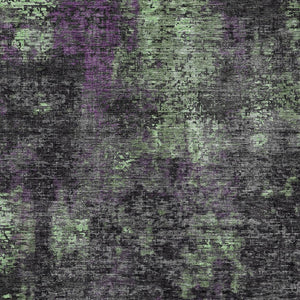 Homeroots 3' Charcoal Gray And Silver Abstract Washable Area Rug - Perfect For Indoor And Outdoor Spaces! 5' X 8' Polyester 587897