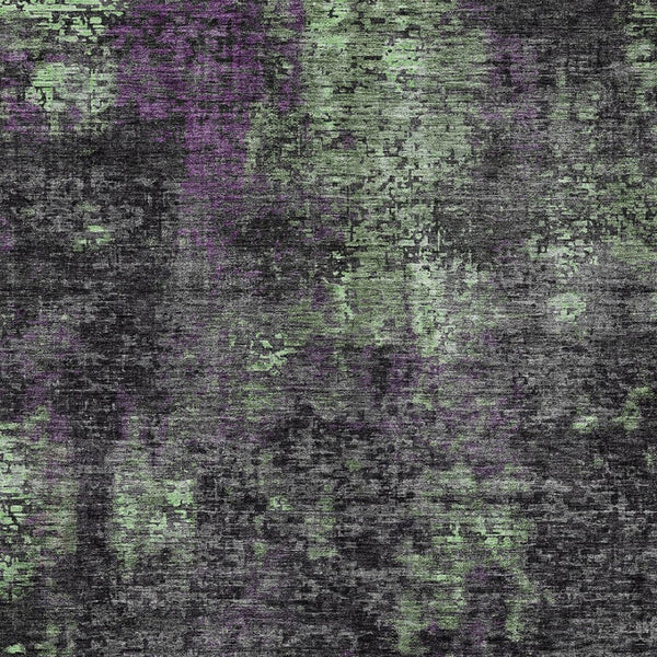 Homeroots 3' Charcoal Gray And Silver Abstract Washable Area Rug - Perfect For Indoor And Outdoor Spaces! 5' X 8' Polyester 587897