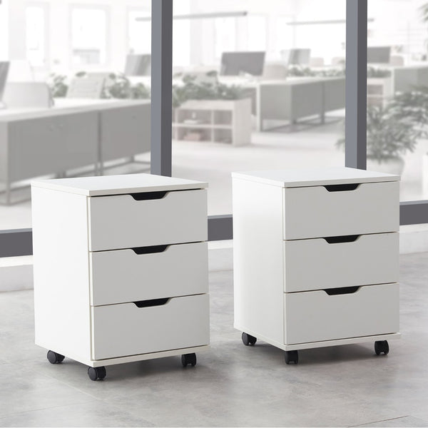 English Elm 3-drawer Rolling Wood File Cabinet on Casters for Home Office Under Desk Storage T3623P493349