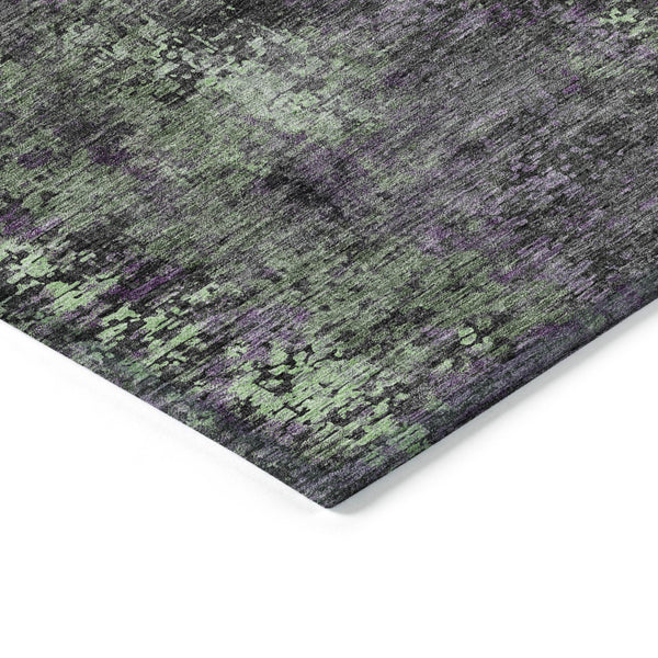 Homeroots 3' Charcoal Gray And Silver Abstract Washable Area Rug - Perfect For Indoor And Outdoor Spaces! 9' X 12' Polyester 587900