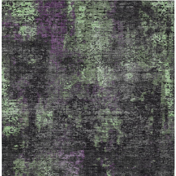 Homeroots 3' Charcoal Gray And Silver Abstract Washable Area Rug - Perfect For Indoor And Outdoor Spaces! 10' X 14' Polyester 587901