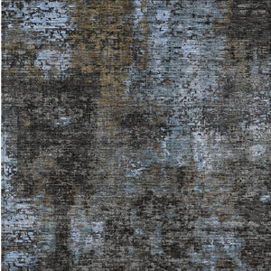 Homeroots 3' Charcoal Gray And Silver Abstract Washable Area Rug - Perfect For Indoor And Outdoor Spaces! 3' X 5' Polyester 587902