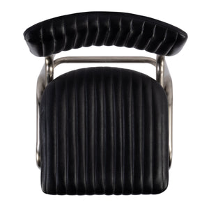 Butler Specialty Waylon Stylish Leather And Iron Bar Stool With Backrest And Footrest For Modern Home Bars Black,Silver Iron,Leather,Engineered Wood 5879034-butler