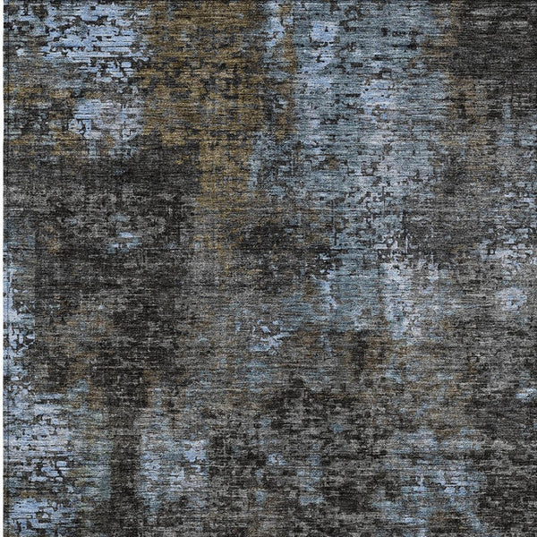 Homeroots 3' Charcoal Gray And Silver Abstract Washable Area Rug - Perfect For Indoor And Outdoor Spaces! 8' X 10' Polyester 587905