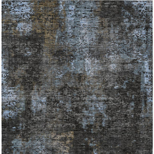 Homeroots 3' Charcoal Gray And Silver Abstract Washable Area Rug - Perfect For Indoor And Outdoor Spaces! 9' X 12' Polyester 587906