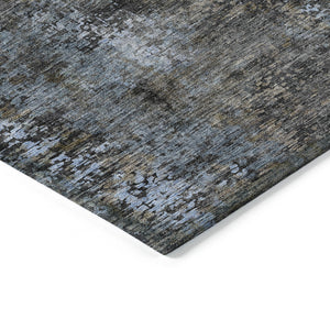 Homeroots 3' Charcoal Gray And Silver Abstract Washable Area Rug - Perfect For Indoor And Outdoor Spaces! 10' X 14' Polyester 587907