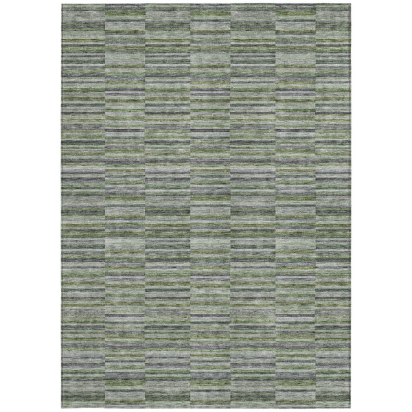 Homeroots 3' Stylish Navy And Denim Striped Washable Area Rug For Indoor And Outdoor Spaces, Durable Design 8' X 10' Polyester 587917