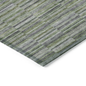 Homeroots 3' Stylish Navy And Denim Striped Washable Area Rug For Indoor And Outdoor Spaces, Durable Design 8' X 10' Polyester 587917