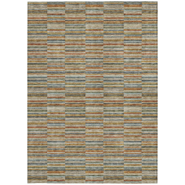 Homeroots 3' Stylish Navy And Denim Striped Washable Area Rug For Indoor And Outdoor Spaces, Durable Design 3' X 5' Polyester 587920