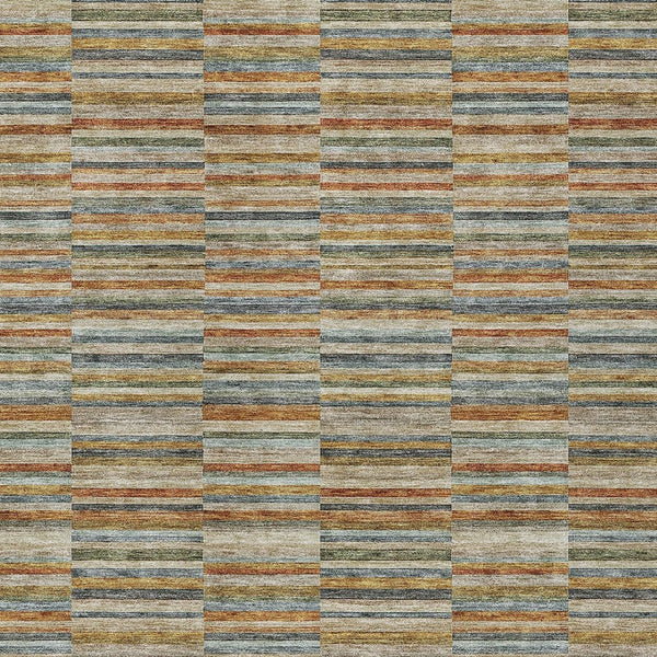 Homeroots 3' Stylish Navy And Denim Striped Washable Area Rug For Indoor And Outdoor Spaces, Durable Design 3' X 5' Polyester 587920