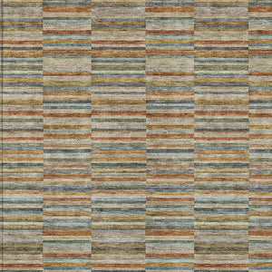 Homeroots 3' Stylish Navy And Denim Striped Washable Area Rug For Indoor And Outdoor Spaces, Durable Design 5' X 8' Polyester 587921