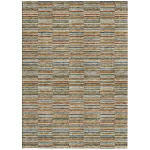 Homeroots 3' Stylish Navy And Denim Striped Washable Area Rug For Indoor And Outdoor Spaces, Durable Design 9' X 12' Polyester 587924