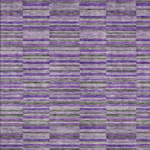 Homeroots 3' Stylish Navy And Denim Striped Washable Area Rug For Indoor And Outdoor Spaces, Durable Design 3' X 5' Polyester 587926