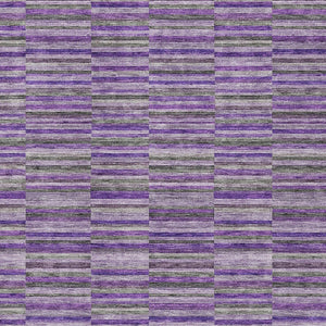 Homeroots 3' Stylish Navy And Denim Striped Washable Area Rug For Indoor And Outdoor Spaces, Durable Design 5' X 8' Polyester 587927