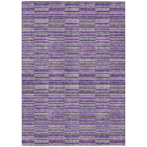 HomeRoots 9' Striped Purple and Lavender Area Rug - Durable, Washable, Indoor/Outdoor Design for Versatile Spaces 9' X 12' 587930