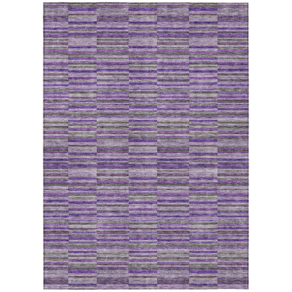 HomeRoots 9' Striped Purple and Lavender Area Rug - Durable, Washable, Indoor/Outdoor Design for Versatile Spaces 9' X 12' 587930