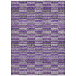 Homeroots 3' Stylish Navy And Denim Striped Washable Area Rug For Indoor And Outdoor Spaces, Durable Design 10' X 14' Polyester 587931