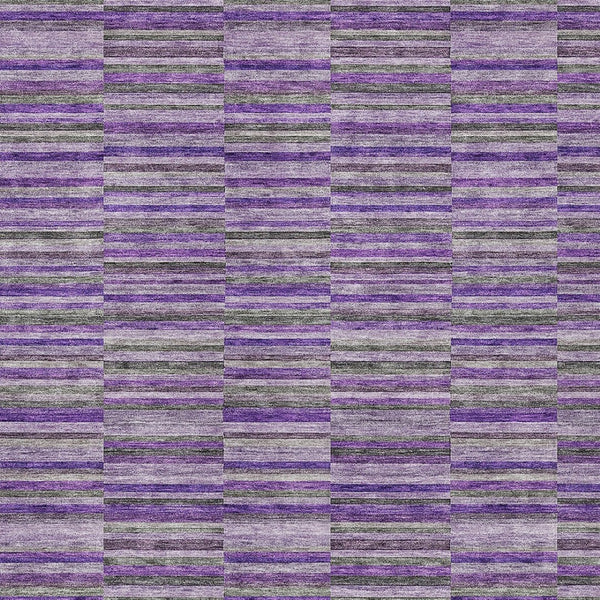 Homeroots 3' Stylish Navy And Denim Striped Washable Area Rug For Indoor And Outdoor Spaces, Durable Design 10' X 14' Polyester 587931