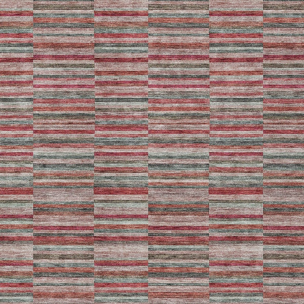 Homeroots 3' Stylish Navy And Denim Striped Washable Area Rug For Indoor And Outdoor Spaces, Durable Design 3' X 5' Polyester 587932