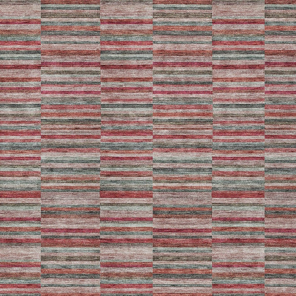 Homeroots 3' Stylish Navy And Denim Striped Washable Area Rug For Indoor And Outdoor Spaces, Durable Design 5' X 8' Polyester 587933