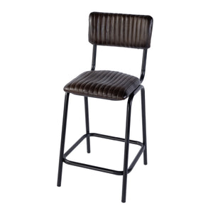 Butler Specialty Company Waylon Leather Bar Stool - Stylish Black & Brown, Modern Industrial Design Black,Brown Iron,Leather,Engineered Wood 5879344-butler