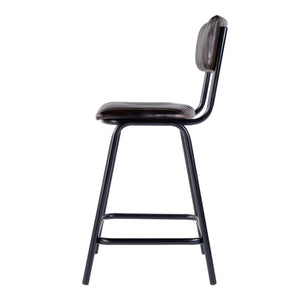 Butler Specialty Company Waylon Leather Bar Stool - Stylish Black & Brown, Modern Industrial Design Black,Brown Iron,Leather,Engineered Wood 5879344-butler