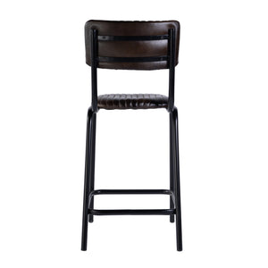 Butler Specialty Company Waylon Leather Bar Stool - Stylish Black & Brown, Modern Industrial Design Black,Brown Iron,Leather,Engineered Wood 5879344-butler