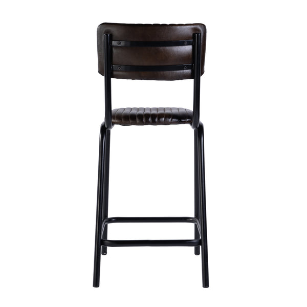 Butler Specialty Company Waylon Leather Bar Stool - Stylish Black & Brown, Modern Industrial Design Black,Brown Iron,Leather,Engineered Wood 5879344-butler