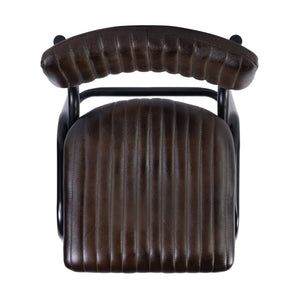 Butler Specialty Company Waylon Leather Bar Stool - Stylish Black & Brown, Modern Industrial Design Black,Brown Iron,Leather,Engineered Wood 5879344-butler