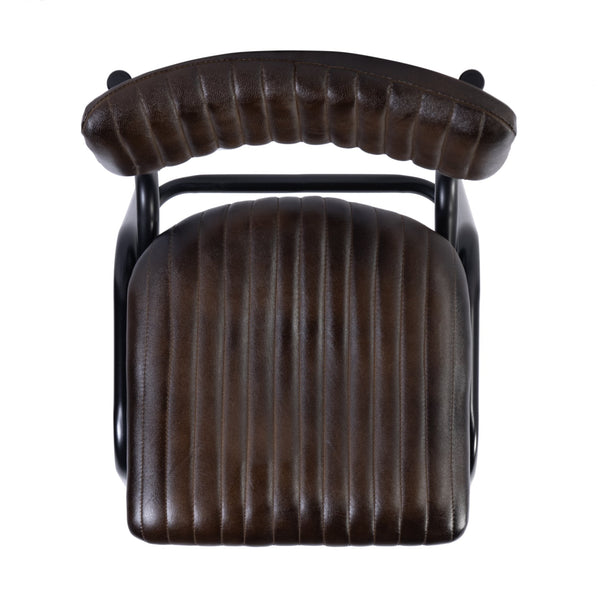 Butler Specialty Company Waylon Leather Bar Stool - Stylish Black & Brown, Modern Industrial Design Black,Brown Iron,Leather,Engineered Wood 5879344-butler