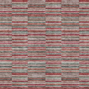 Homeroots 3' Stylish Navy And Denim Striped Washable Area Rug For Indoor And Outdoor Spaces, Durable Design 9' X 12' Polyester 587936