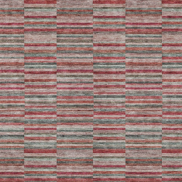 Homeroots 3' Stylish Navy And Denim Striped Washable Area Rug For Indoor And Outdoor Spaces, Durable Design 9' X 12' Polyester 587936